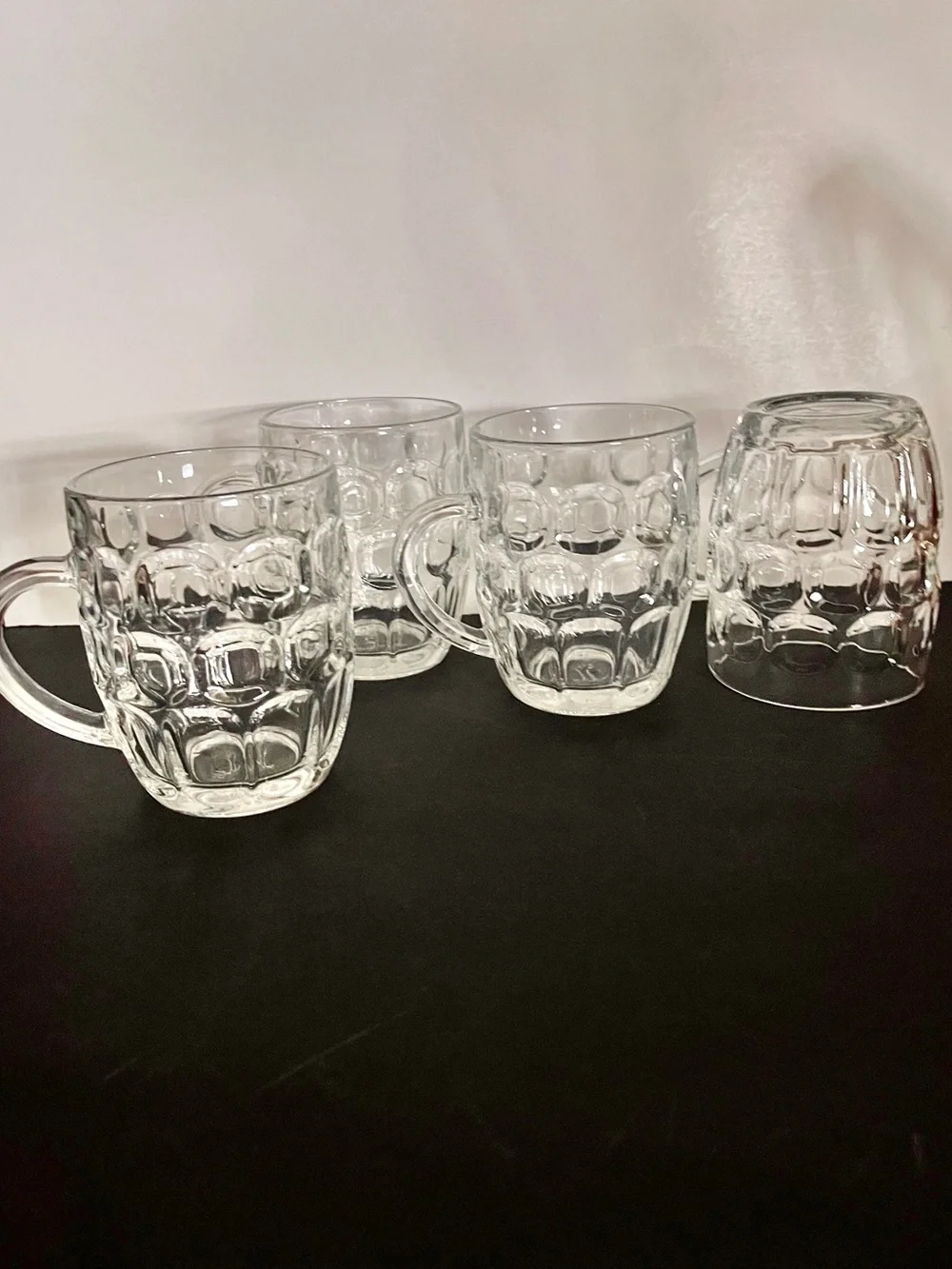 Ravenhead R5V1 Dimple Thumbprint Panel Clear Pressed Jug Glass Handle Mug
